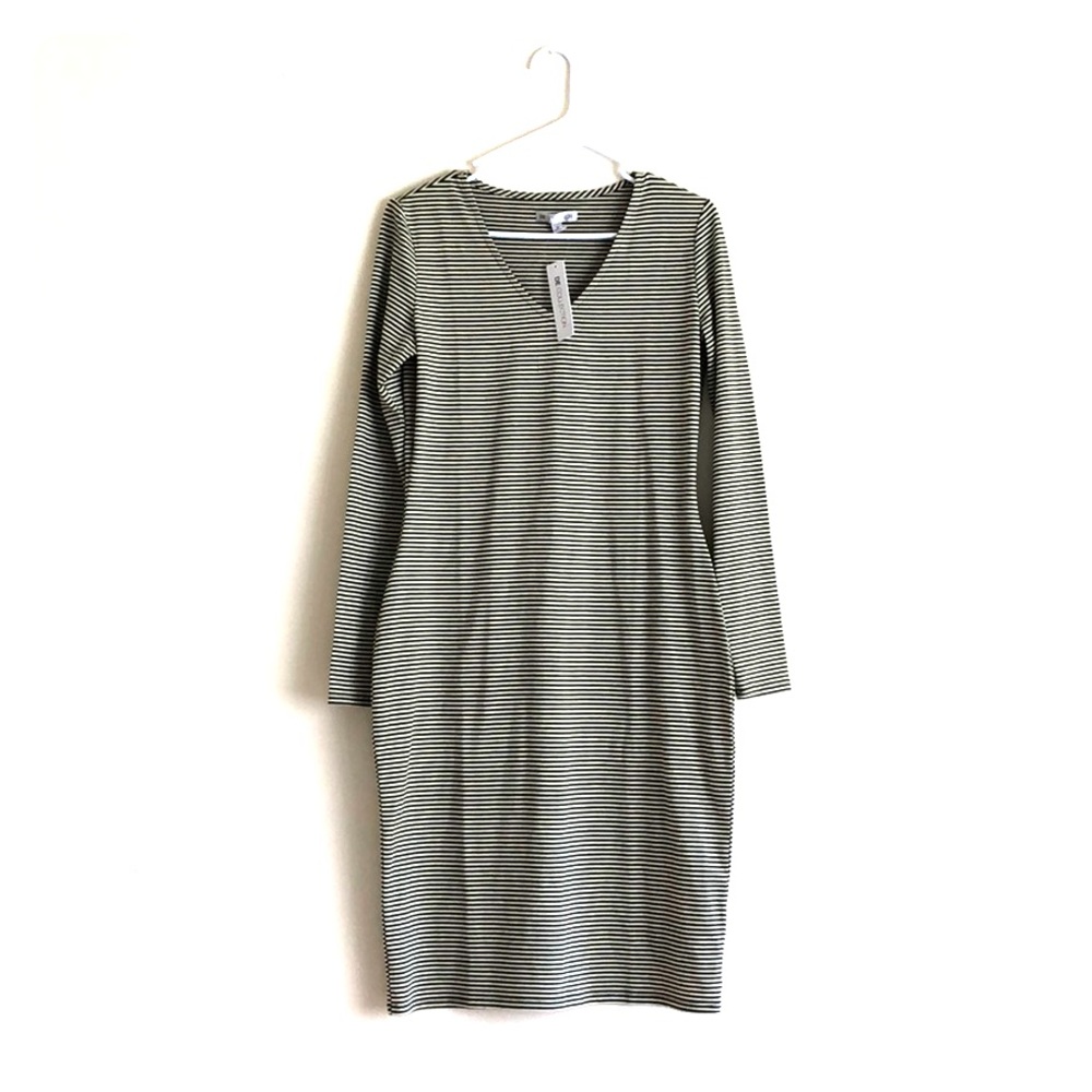 NWT Downeast Basics Green and Cream Striped Dress